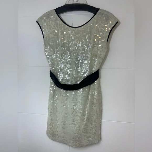 Stella & Jamie Dresses | Sequin Polar White Party Dress | Color: White | Size: M | Hobbyartisan's Closet